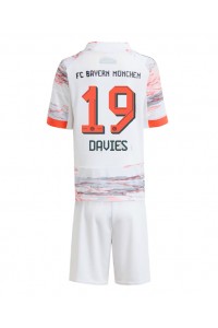 Bayern Munich Alphonso Davies #19 Jalkapallovaatteet Lasten Vieraspeliasu 2025-26 Lyhythihainen (+ Lyhyet housut)